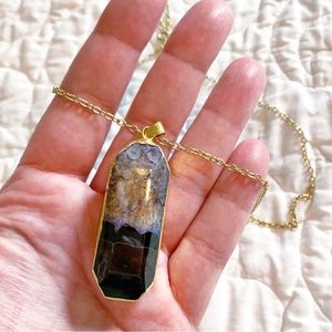 Purple Stone Pendant Necklace
